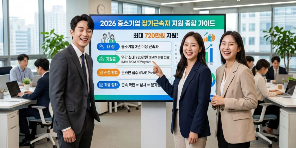 2026 중소기업 청년 근속지원금 최대 720만 원 지원 제도 안내 이미지
